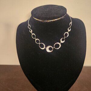 Swarovski Ragtime Pave Crystal Rhodium Plate Silver Necklace f